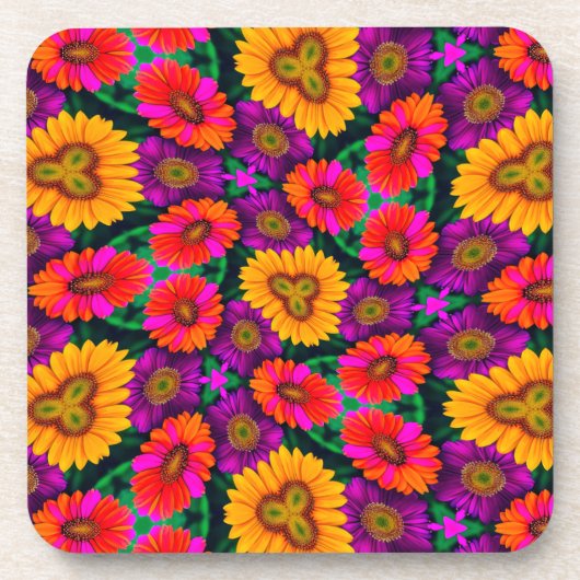 farbenfroh Daisy Bouquet Pattern Getränkeuntersetzer (Vorderseite)