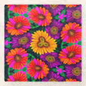 farbenfroh Daisy Bouquet Pattern Glasuntersetzer (Vorderseite)