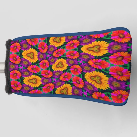 farbenfroh Daisy Bouquet Pattern Golf Headcover (Vorderseite)