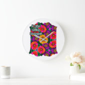 farbenfroh Daisy Bouquet Pattern Große Wanduhr (Zuhause)