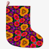 farbenfroh Daisy Bouquet Pattern Großer Weihnachtsstrumpf (Vorderseite)