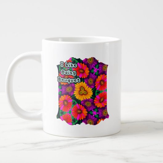 farbenfroh Daisy Bouquet Pattern Jumbo-Tasse (Links)