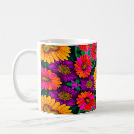 farbenfroh Daisy Bouquet Pattern Kaffeetasse (Links)