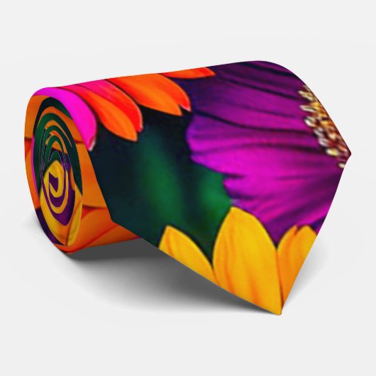 farbenfroh Daisy Bouquet Pattern Krawatte (Gerollt)