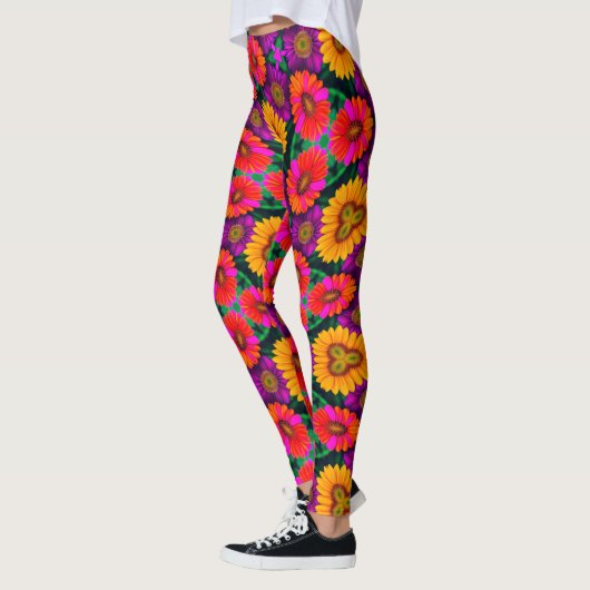 farbenfroh Daisy Bouquet Pattern Leggings (Links)