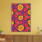 farbenfroh Daisy Bouquet Pattern Leinwanddruck (Insitu (Wohnzimmer))