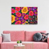 farbenfroh Daisy Bouquet Pattern Leinwanddruck (Insitu (Wohnzimmer))