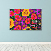 farbenfroh Daisy Bouquet Pattern Leinwanddruck (Insitu (Holzboden))