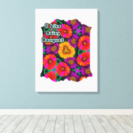 farbenfroh Daisy Bouquet Pattern Leinwanddruck