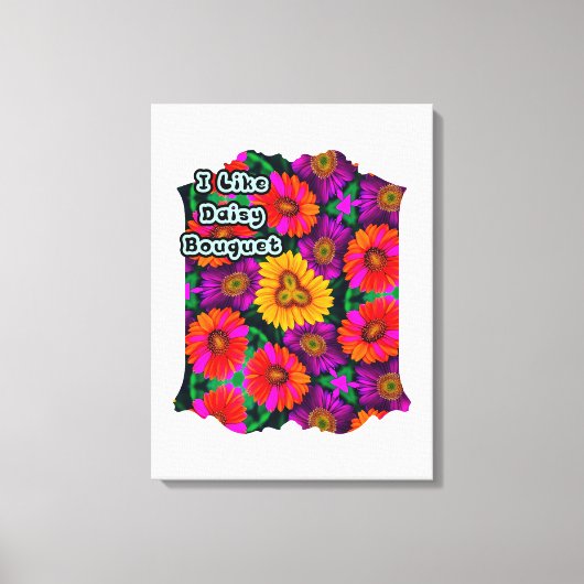farbenfroh Daisy Bouquet Pattern Leinwanddruck (Vorderseite)