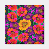 farbenfroh Daisy Bouquet Pattern Magnet (Vorne)