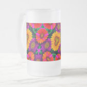 farbenfroh Daisy Bouquet Pattern Mattglas Bierglas (Vorderseite Links)
