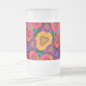 farbenfroh Daisy Bouquet Pattern Mattglas Bierglas (Mittel)