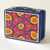 farbenfroh Daisy Bouquet Pattern Metall Brotdose (Rückseite)