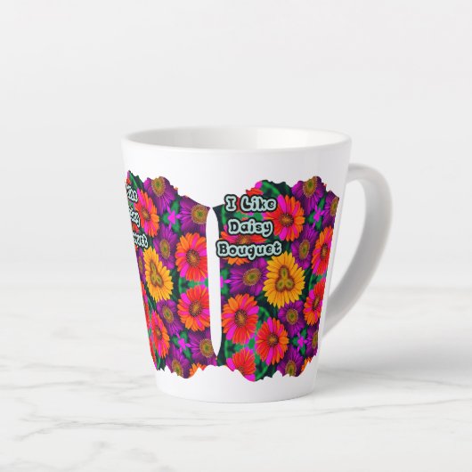 farbenfroh Daisy Bouquet Pattern Milchtasse (Rechte Ecke)