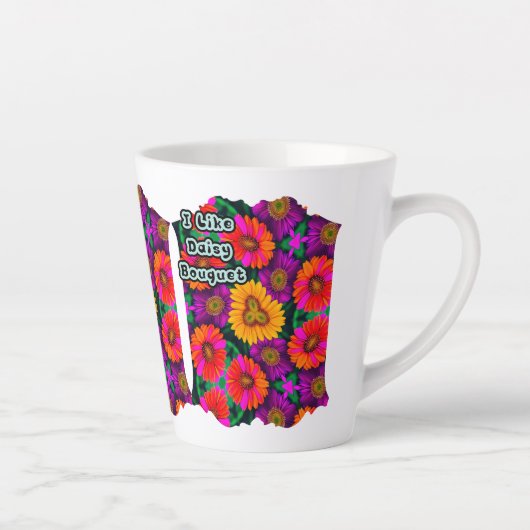 farbenfroh Daisy Bouquet Pattern Milchtasse (Rechts)