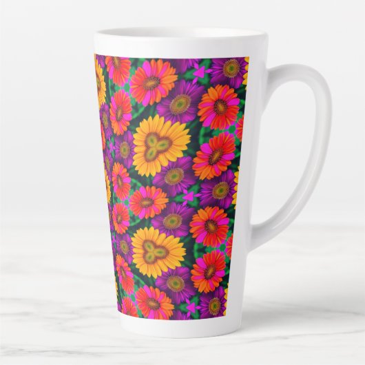 farbenfroh Daisy Bouquet Pattern Milchtasse (Rechts)