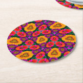 farbenfroh Daisy Bouquet Pattern Runder Pappuntersetzer (Angewinkelt)