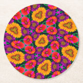 farbenfroh Daisy Bouquet Pattern Runder Pappuntersetzer (Vorderseite)