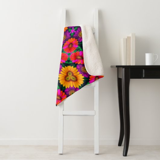 farbenfroh Daisy Bouquet Pattern Sherpadecke (Beispiel)