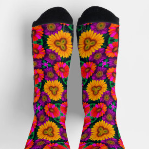 farbenfroh Daisy Bouquet Pattern Socken