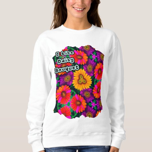 farbenfroh Daisy Bouquet Pattern Sweatshirt (Vorderseite)