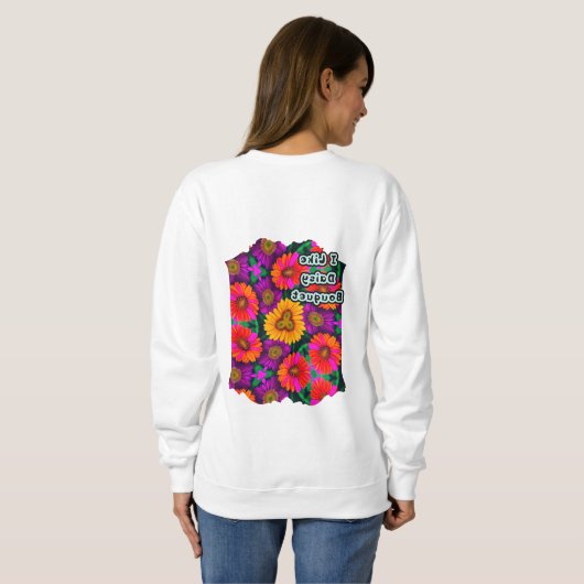 farbenfroh Daisy Bouquet Pattern Sweatshirt (Schwarz voll)
