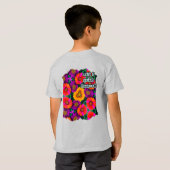 farbenfroh Daisy Bouquet Pattern T-Shirt (Schwarz voll)