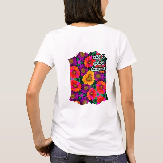 farbenfroh Daisy Bouquet Pattern T-Shirt (Rückseite)