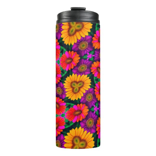farbenfroh Daisy Bouquet Pattern Thermosbecher (Vorderseite)
