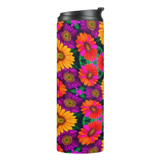 farbenfroh Daisy Bouquet Pattern Thermosbecher (Nach links gedreht)