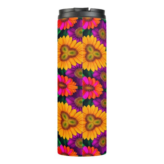 farbenfroh Daisy Bouquet Pattern Thermosbecher (Rückseite)