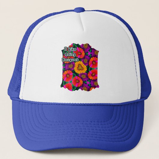 farbenfroh Daisy Bouquet Pattern Truckerkappe (Vorderseite)