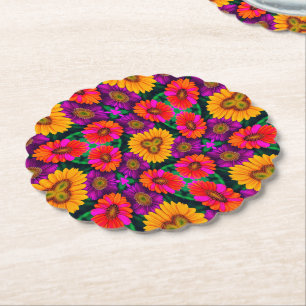 farbenfroh Daisy Bouquet Pattern Untersetzer