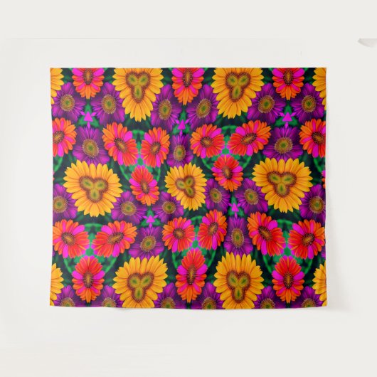 farbenfroh Daisy Bouquet Pattern Wandteppich (Vorderseite (Horizontal))