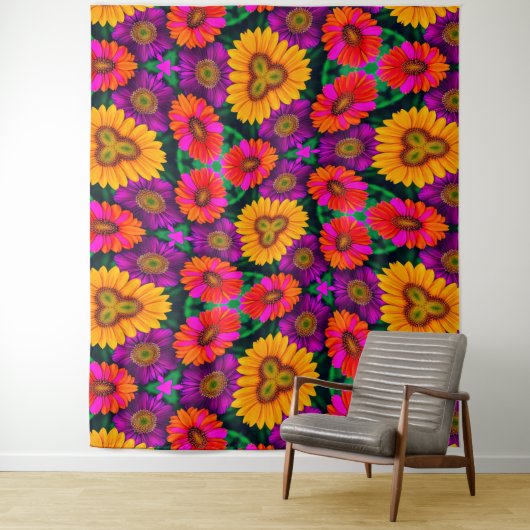 farbenfroh Daisy Bouquet Pattern Wandteppich (Beispiel)