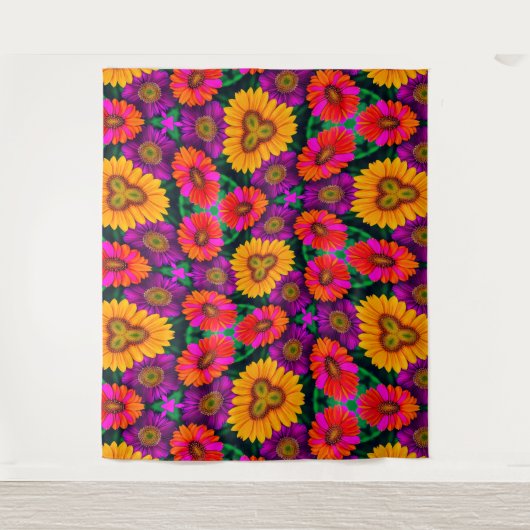 farbenfroh Daisy Bouquet Pattern Wandteppich (Vorderseite)