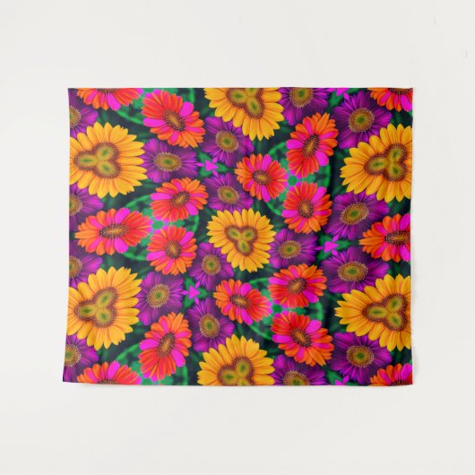 farbenfroh Daisy Bouquet Pattern Wandteppich (Vorderseite (Horizontal))