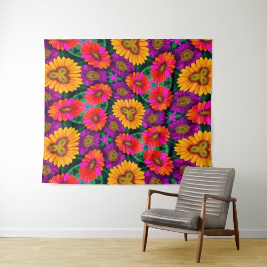 farbenfroh Daisy Bouquet Pattern Wandteppich (Beispiel (Horizontal))