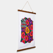 farbenfroh Daisy Bouquet Pattern Wandteppich Mit Holzrahmen (Gewinkelt)