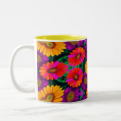 farbenfroh Daisy Bouquet Pattern Zweifarbige Tasse (Links)