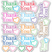 Farbenfroh "Danke!" Aufkleber (Vorderseite)