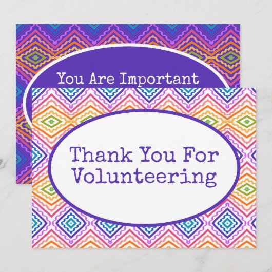 farbenfroh dankeskarte (Vorne/Hinten)