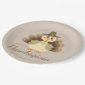 Farbenfroh Danksagung Niedliches türkisches Piligr Pappteller (Schrägansicht)