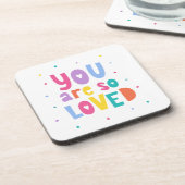 Farbenfroh, dass du so geliebt bist getränkeuntersetzer (Linke Seite)