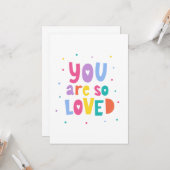 Farbenfroh, dass du so geliebt bist karte (Vorderseite/Rückseite Beispiel)