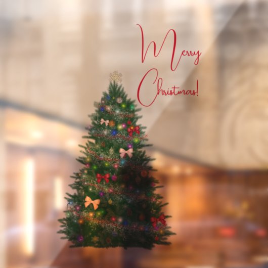 Farbenfroh dekoriert Weihnachtsbaum Fensteraufkleber (Blatt 2)