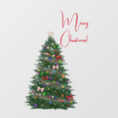 Farbenfroh dekoriert Weihnachtsbaum Fensteraufkleber (Blatt)