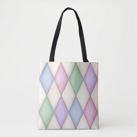 Farbenfroh Diamond Karo Harlequin Pattern Tasche (Vorderseite)