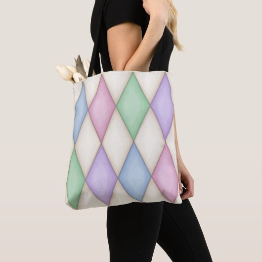 Farbenfroh Diamond Karo Harlequin Pattern Tasche (Von Nahem)